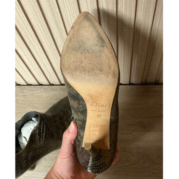 Christian Dior Lizard Embossed Leather Ankle Boots EU 39 / US 9 - Picture 11 of 11